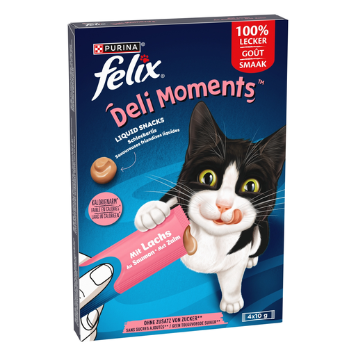 [8445291537880] PURINA Déli moments friandise liquide au saumon 4 x 10 g