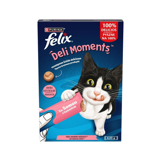 [8445291538276] PURINA Collation Pour Chat Felix Deli Moments Salmon 4x10g