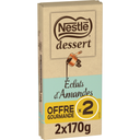NESTLE DESSERT chocolat au lait éclats d'amandes, 2 x 170 g