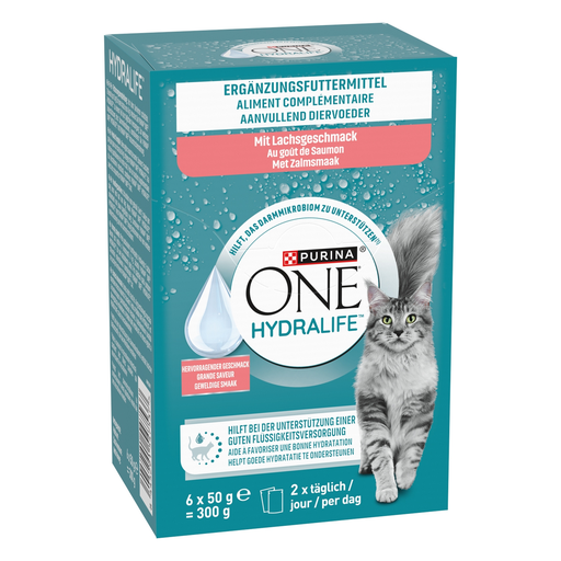 [8445291547537] PURINA One Hydralife Salmon Complementary Cat Food 6 x 50 g