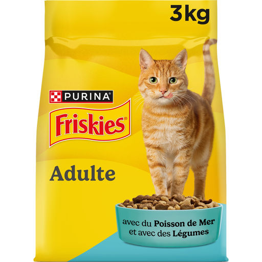 [8445291617018] FRISKIES Croquettes pour chats adultes Poisson de mer et légumes 3 kg