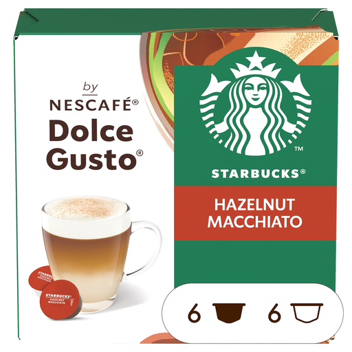 [8445291733602] STARBUCKS Cápsulas de café macchiato avellana compatibles Dolce Gusto 123 g