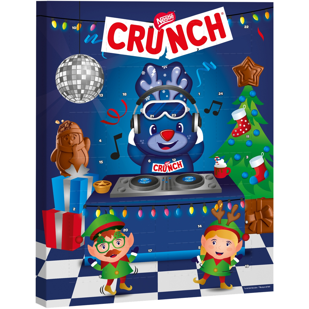 CRUNCH Calendrier de l'Avent Enfants Chocolat au Lait et Riz Soufflé 85 g