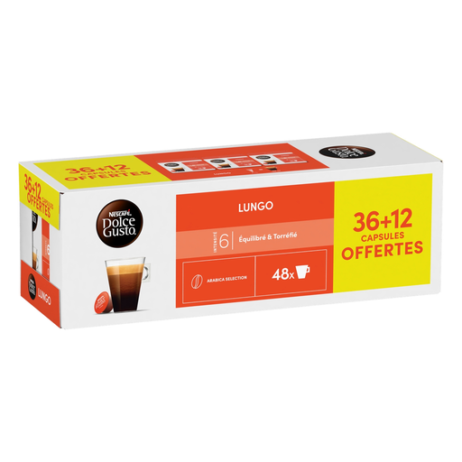 [8445291902046] NESCAFE DOLCE GUSTO Cápsulas Lungo Intensidad 6 caja de 48 cápsulas