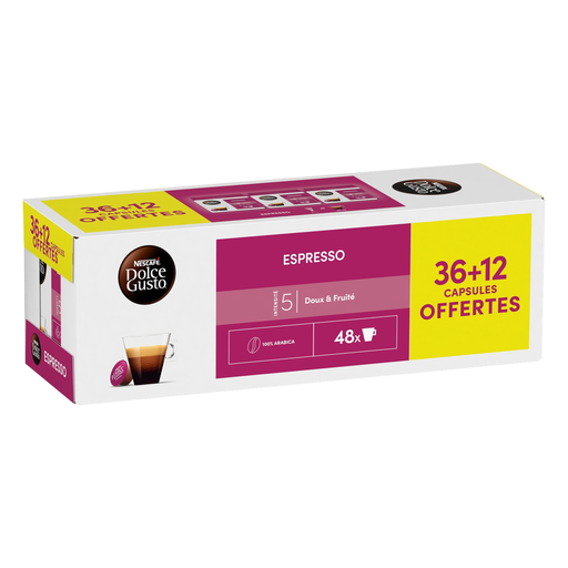 [8445291903760] NESCAFE DOLCE GUSTO Cápsulas Espresso Intensidad 5 48 cápsulas 264 g