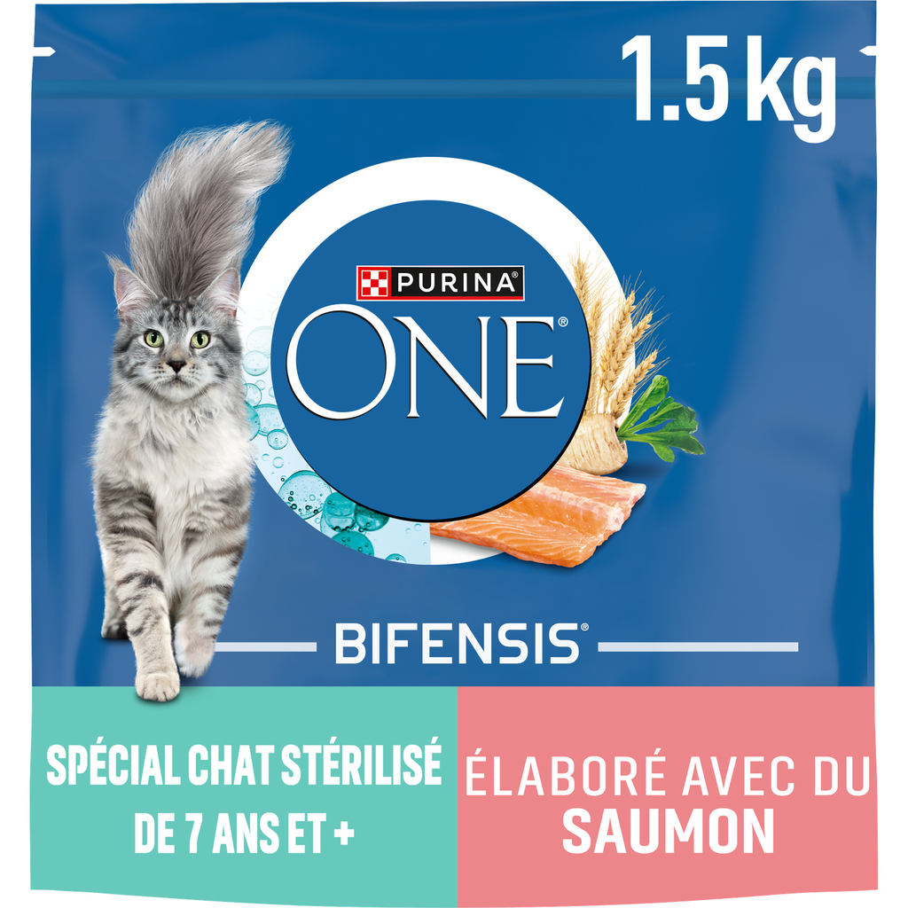 PURINA ONE Bifensis Salmon Dry Food for Sterilized Cats 7+ Years 1.5 kg