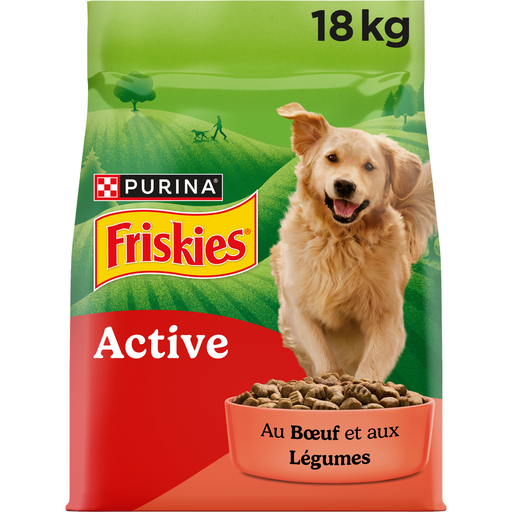[8445291987685] PURINA Aliment pour chien Friskies Active au Bœuf et aux Légumes 18 kg