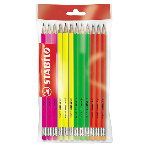 [8595147803444] STABILO Lápis de grafite HP Ecopack com borracha, pack de 12