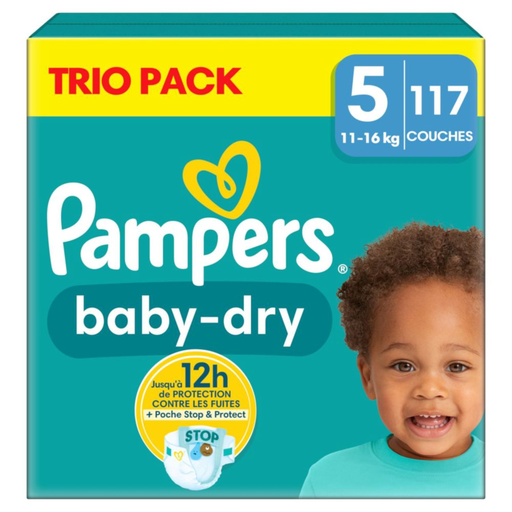 [8700216291255] PAMPERS Baby-dry fraldas tamanho 5 117 unidades