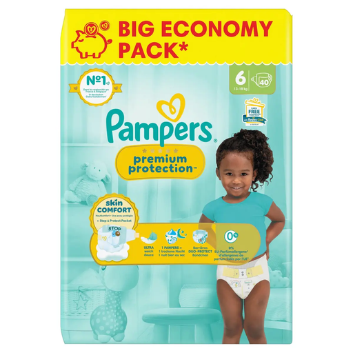 [8700216664431] PAMPERS Premium Protection fraldas tamanho 6 (13-18 kg) 40 unidades