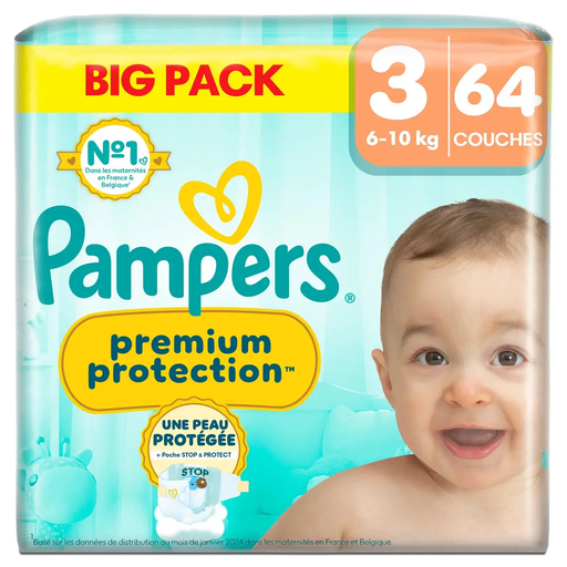 [8700216664721] PAMPERS Premium Protection Diapers Size 3 64 count
