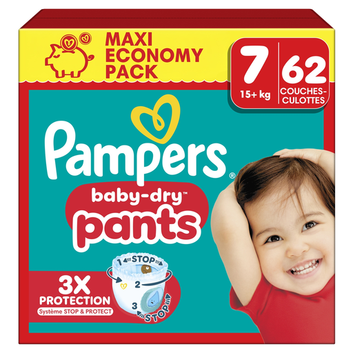 [8700216670517] PAMPERS Baby Dry Couches-culottes taille 7 (+) 62 couches-culottes