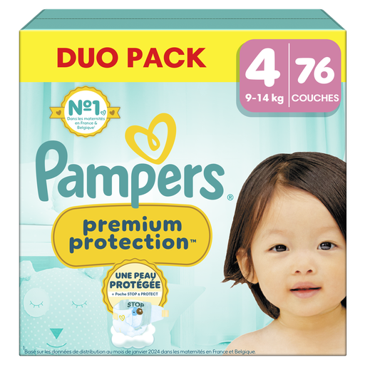 [8700216904995] PAMPERS Premium Protection diapers size 4 (9-14 kg) 76 count