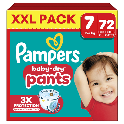 [8700216929721] PAMPERS Baby-Dry Couches-culottes Taille 7, 72 couches