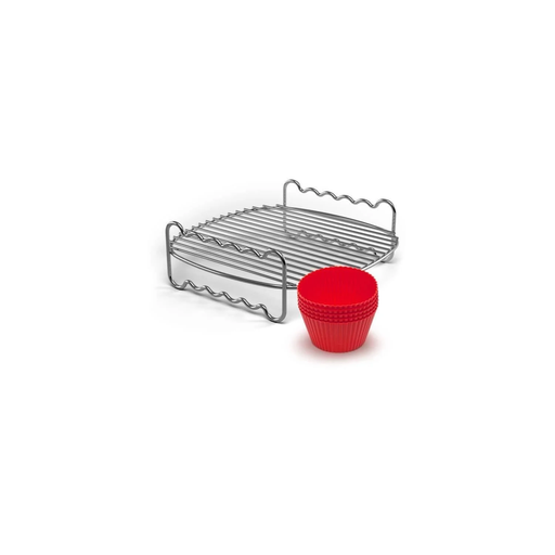 [8710103878698] PHILIPS Set De Accesorios De Cocción, Rejilla Doble Nivel, Moldes Para Muffins Para Airfryer HD9904/01