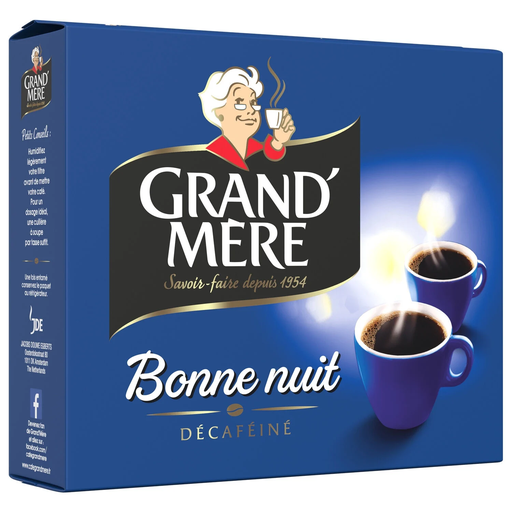 [8711000523483] CAFÉ GRAND' MÈRE Café moído descafeinado Bonne Nuit 2 pacotes de 250 g
