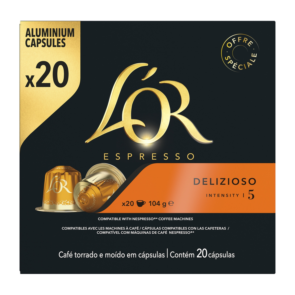 L'OR Espresso Delizioso Coffee Capsules intensity 5 20 capsules 104 g