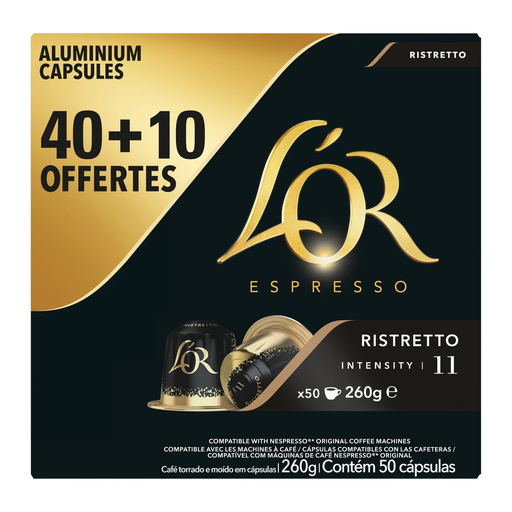 [8711000571620] L'OR Espresso Cápsulas de café Ristretto intensidad 11 50 cápsulas 260 g