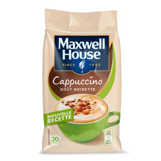 [8711000577387] MAXWELL HOUSE Hazelnut Flavour Instant Cappuccino Powder 340 g