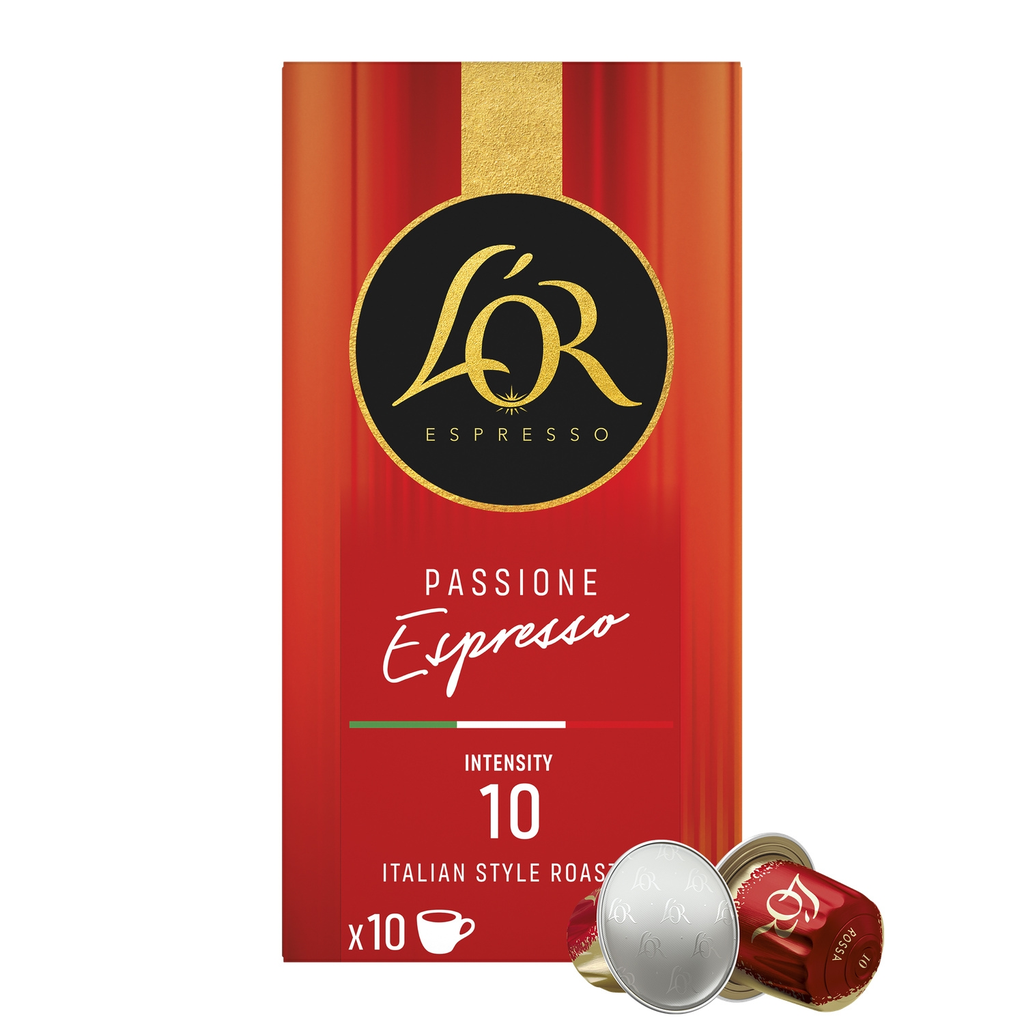L'OR Cápsulas de café Maranello Espresso Passione Rossa intensidade 10 52 g