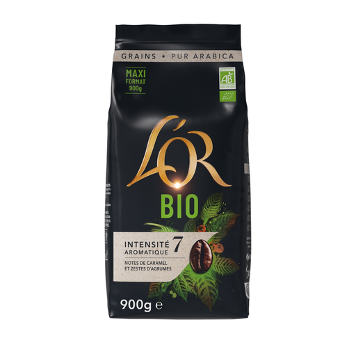 [8711000583845] L'OR Coffee Beans 100% Arabica Intensity 7 Organic 900 g