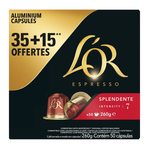 [8711000584620] L'OR Espresso Café en cápsulas Splendente intensidad 7, 35+15 gratis 260 g