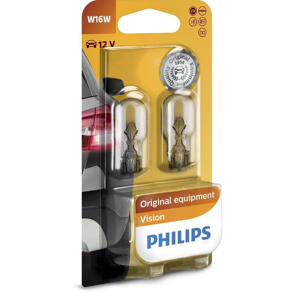 PHILIPS Ampoule Vision Premium W16W le lot de 2 ampoules