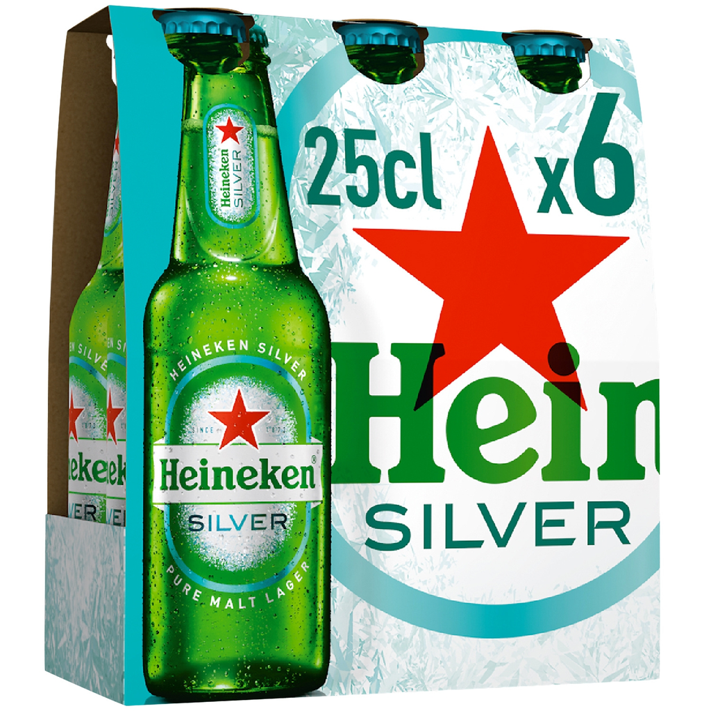HEINEKEN Cerveza rubia Silver 4° 6 x 25 cl