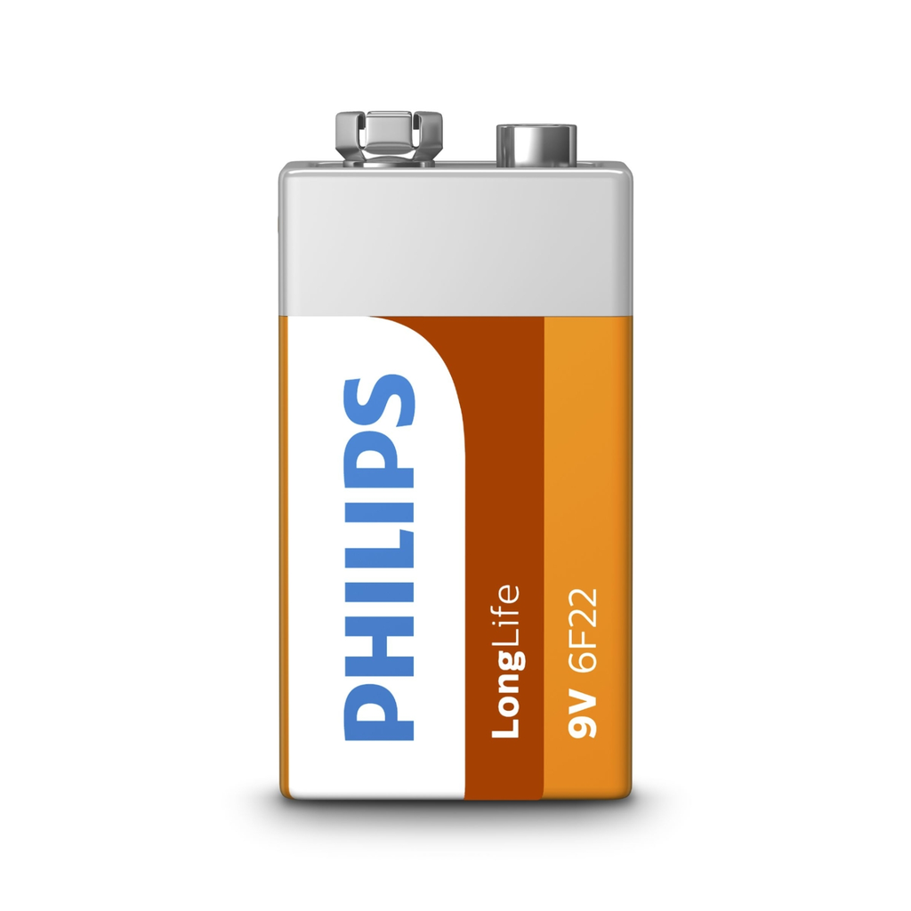 PHILIPS Batterie Longlife 6F22 9V 1 unité