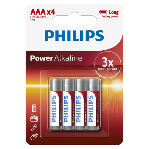 [8712581549824] PHILIPS Batteries Lr03p4b/10 (4 piles AAA)