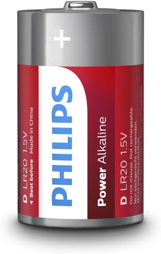 [8712581550011] PHILIPS Power Alkaline Batteries LR20 D - Pack of 2