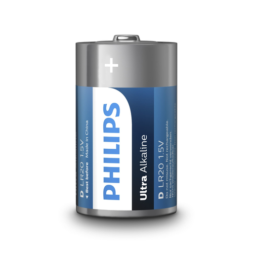 [8712581550431] PHILIPS Battery Lr20e2b/10 D / LR20 1.5V (Pack of 2)