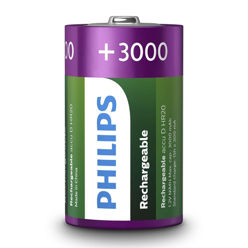 [8712581644260] PHILIPS Batteries Rechargeables R20B2A300/10 Format D