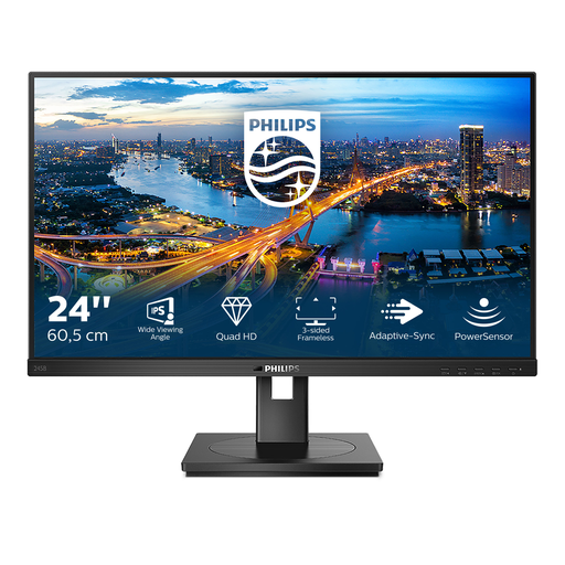 [8712581764272] PHILIPS B Line 245B1/00 Flat PC Monitor 60.5cm (23.8") 2560 x 1440 pixels Quad HD LED Black