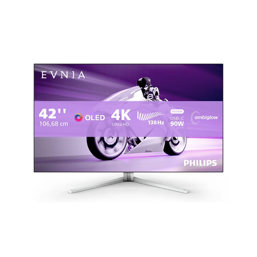 [8712581798703] PHILIPS PC Monitor 42M2N8900/00 41.5 inch 4K OLED White