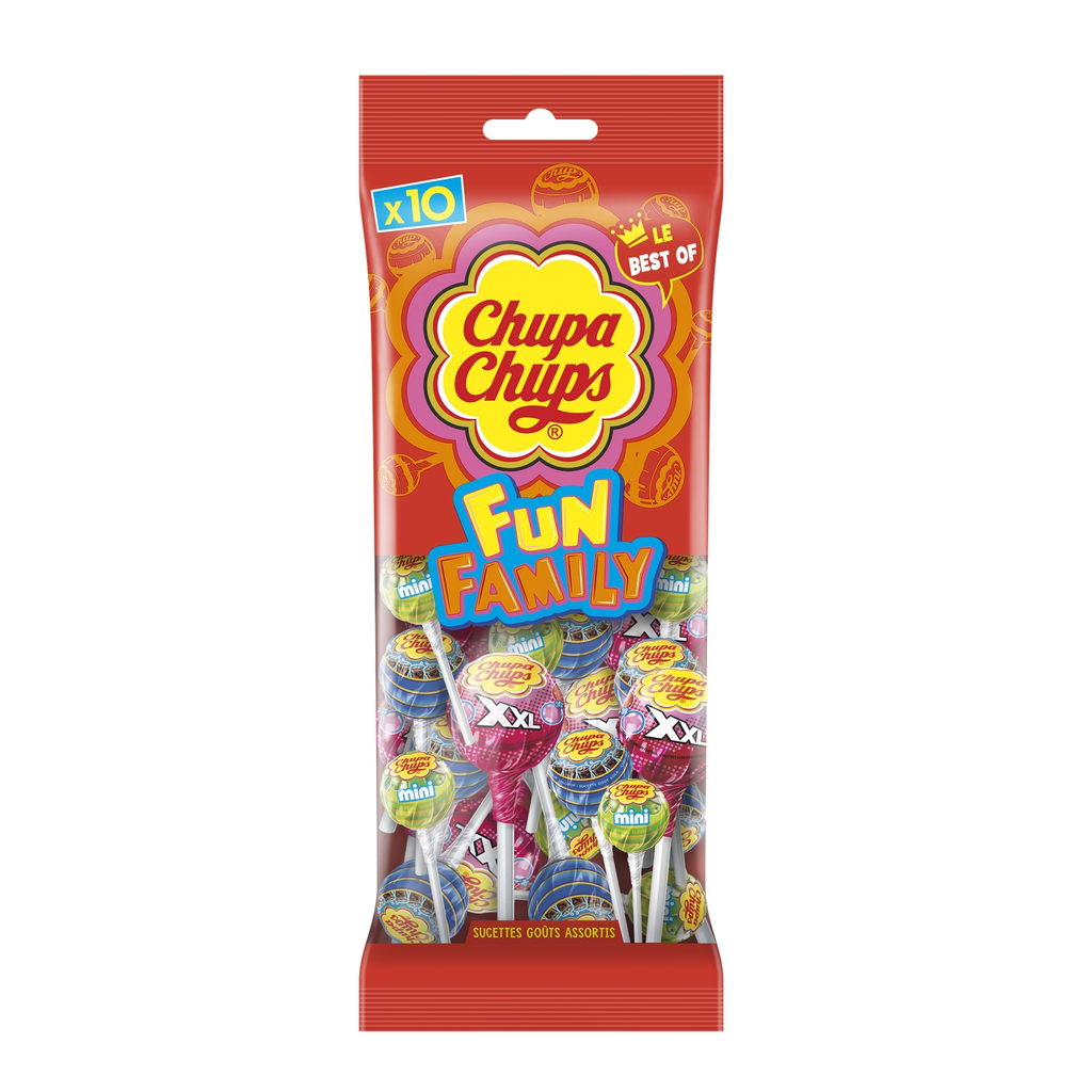 CHUPA CHUPS Bonbon Flowpack Mix Fun Family 130 g
