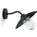 PHILIPS Hammock Outdoor Wall Light Black Transparent Glass