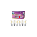 PHILIPS 6 Transparent E27 LED Bulbs 60W Warm White