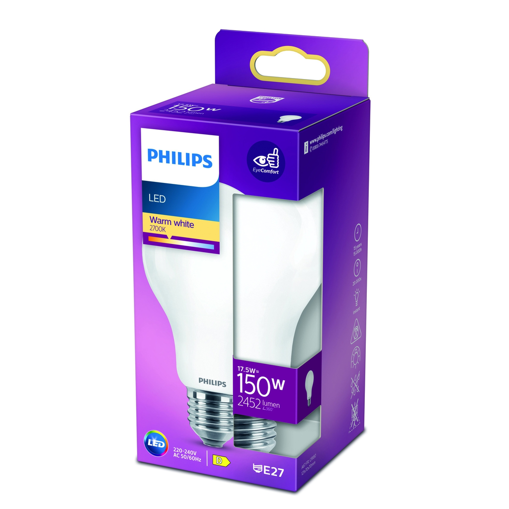 PHILIPS LED Standard Bulb E27 150W Warm White Frosted Glass 1 unit