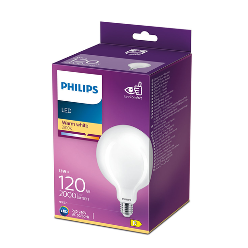 [8718699764814] PHILIPS LED Bulb E27 120W Globe Warm White Frosted Glass 1 unit