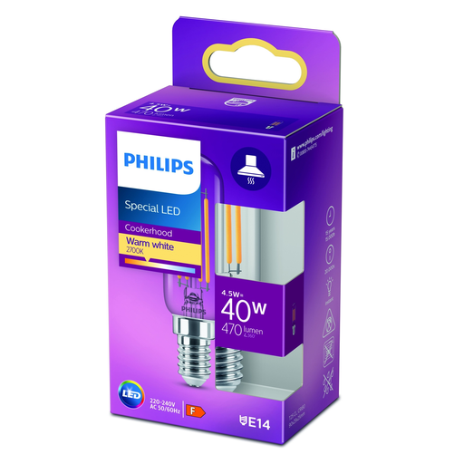 [8718699783358] PHILIPS Ampoule LED 4.5W (40W) E14 Verre Blanc Chaud Non-Dim la lampe