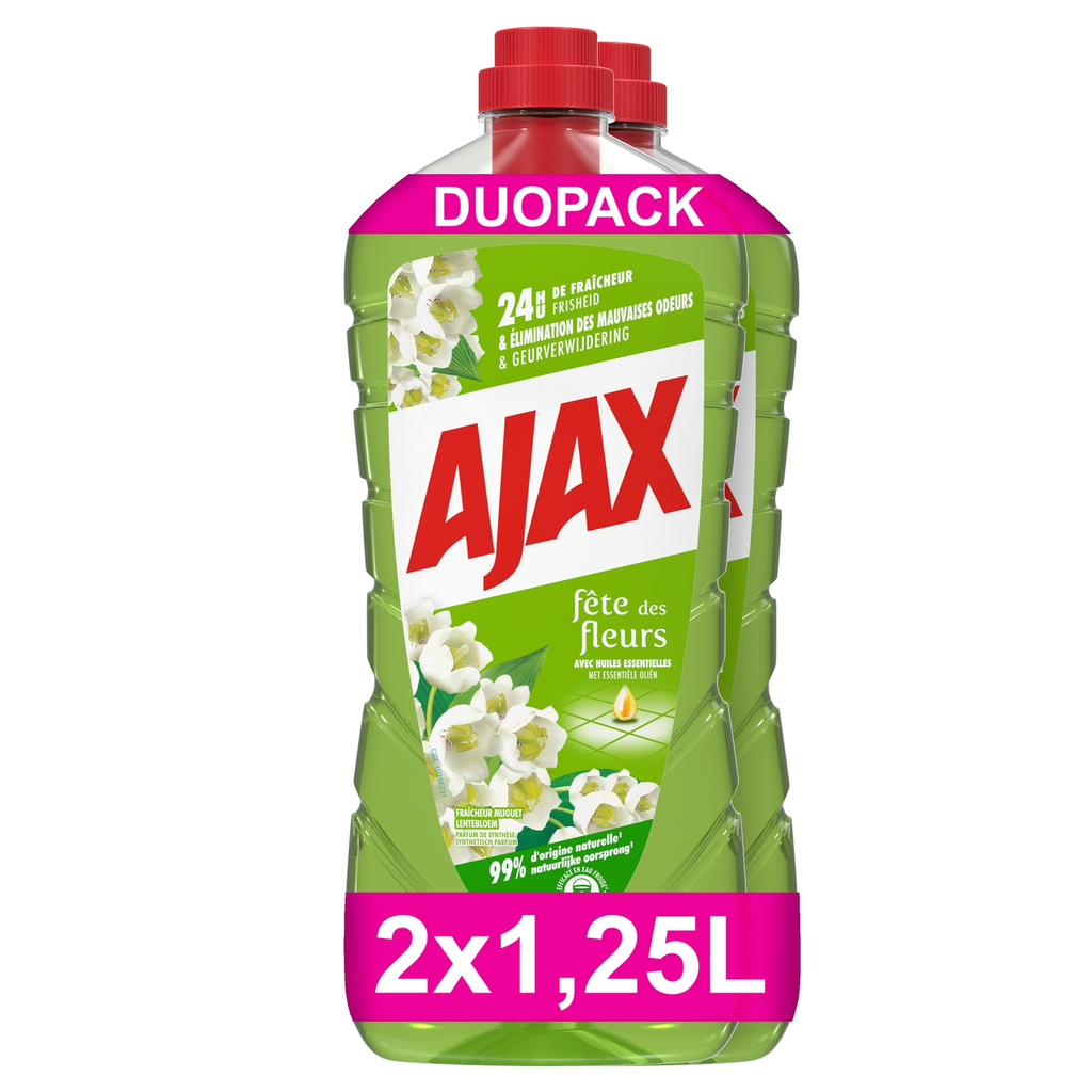 AJAX Fête des Fleurs Muguet Multi-Purpose Cleaner Oils 2x1.25L