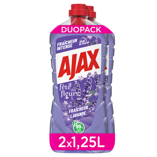 [8718951645394] AJAX Nettoyant ménager Fêtes des Fleurs Air Frais Lavande 2x1,25L