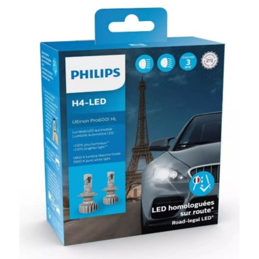[8719018016560] PHILIPS Ampoule LED H4 homologuée U6001 le lot de 2