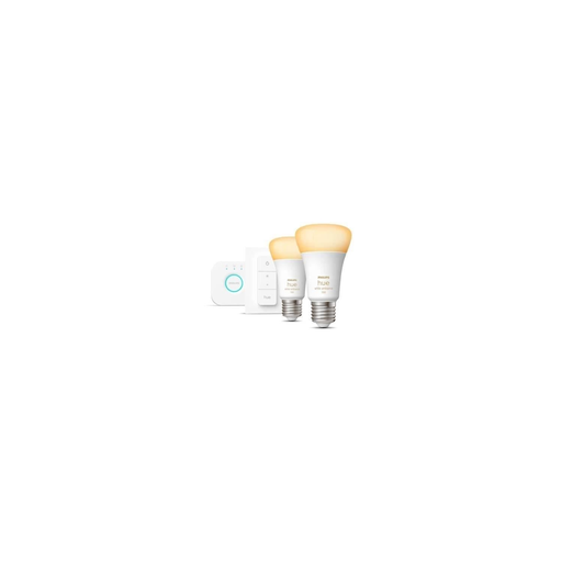 [8719514291812] PHILIPS Kit Démarrage Ampoule Led Connectée White 10,5w 2 E27 Télécommande Hue