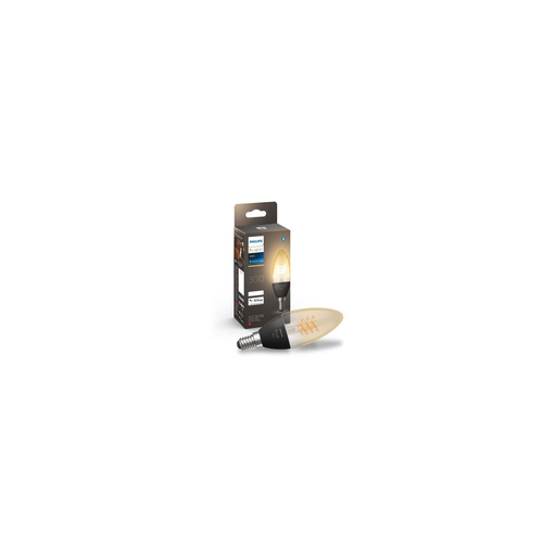 [8719514302235] PHILIPS Hue White E14 Filament Candle Smart Bulb 4.5W Transparent