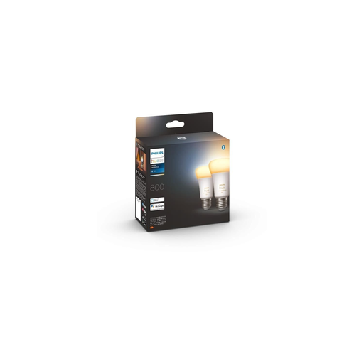 [8719514328242] PHILIPS Hue White Ambiance Smart LED Bulbs E27 Bluetooth, 2-pack