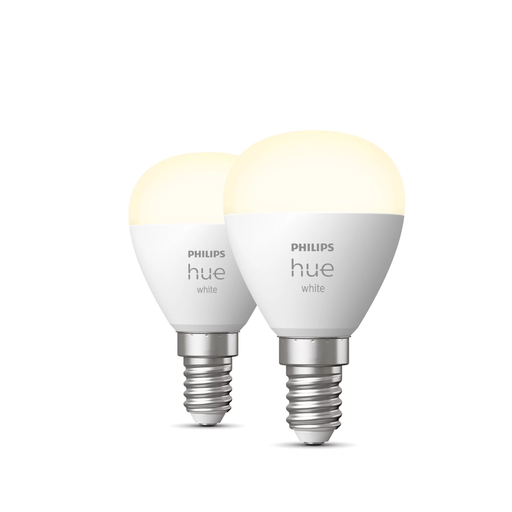 [8719514356771] PHILIPS HUE Ampoule LED connectée E14 White sphérique, lot de 2