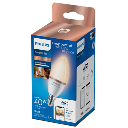 [8719514372382] PHILIPS Connected LED Bulb E14 Flame Warm White 40W, Unit