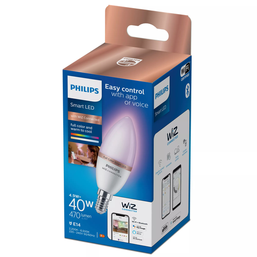[8719514372405] PHILIPS Connected LED Bulb E14 Flame Full Color 40W 1 unit